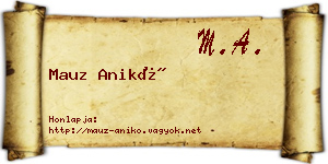 Mauz Anikó névjegykártya